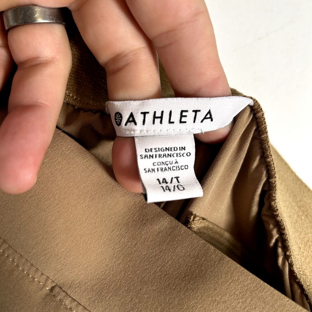 Athleta Brooklyn Heights High Rise Pant Size 14T Tall Tapestry Gold Tan - Picture 10 of 10